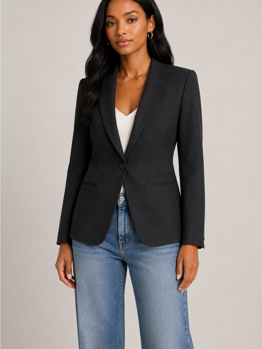 Sandro Classic Black Single-Button Women's Blazer